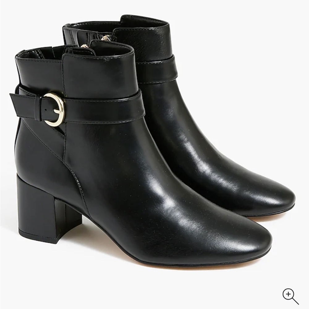 J Crew Black Faux Leather Ankle Boots- Sz 8.5